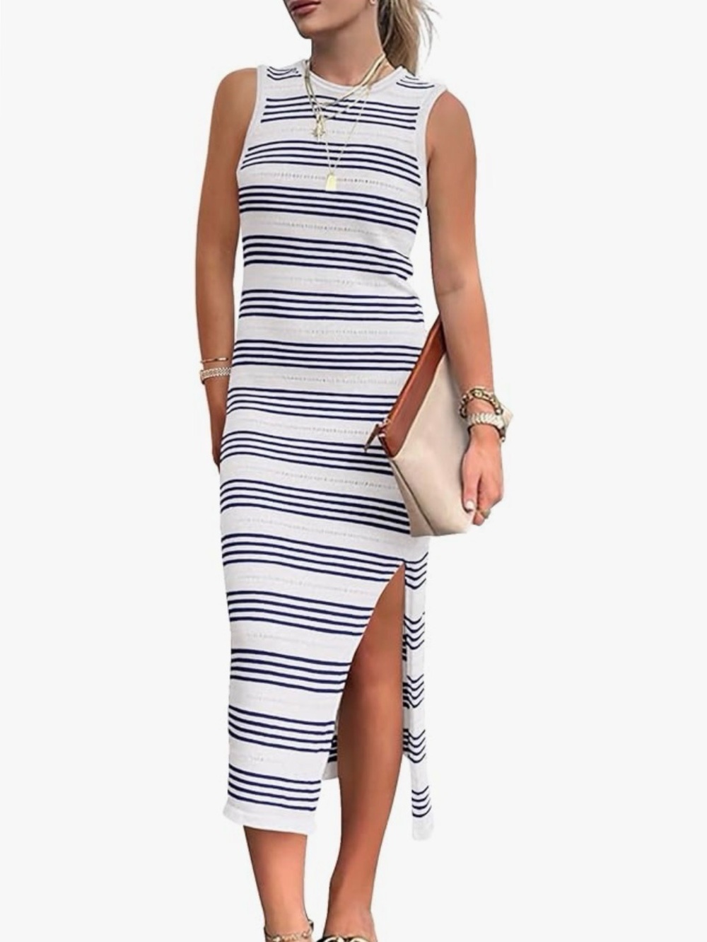 NWT PrettyGarden  Casual dressSleeveless Hollow Out Knit, Medium